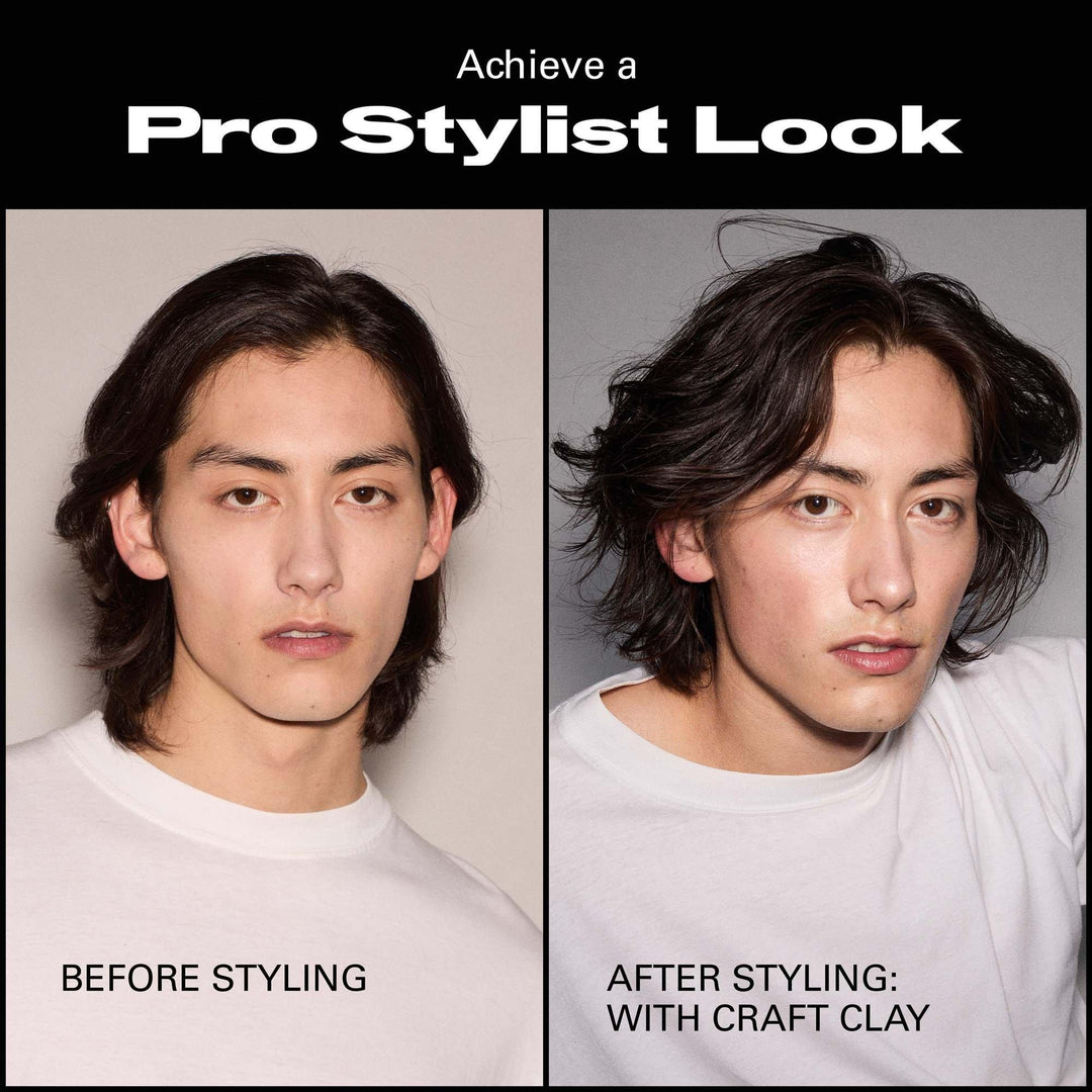 Sebastian Professional Craft Clay Texturizing & Flexible Styling Clay - before and after styling