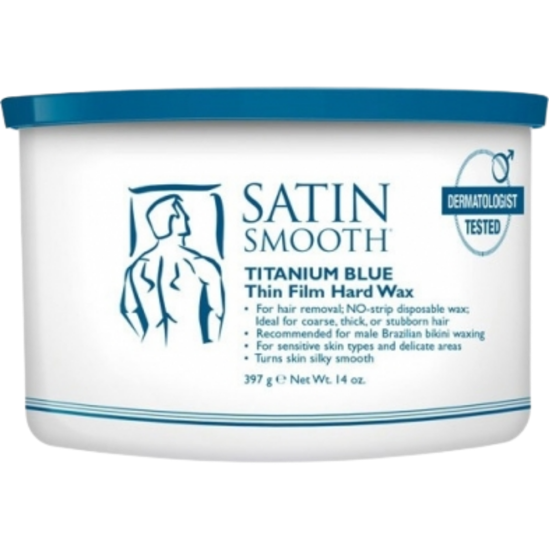 Satin Smooth - Titanium Blue Thin Film Hard Wax 14 oz